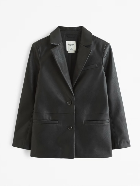 Abercrombie & Fitch Jackets & Blazers - Abercrombie & Fitch Black Faux Leather Blazer
